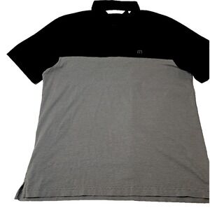 Travis Mathew Polo Shirt Men's XL Gray Black Golf Casual Athletic Performance